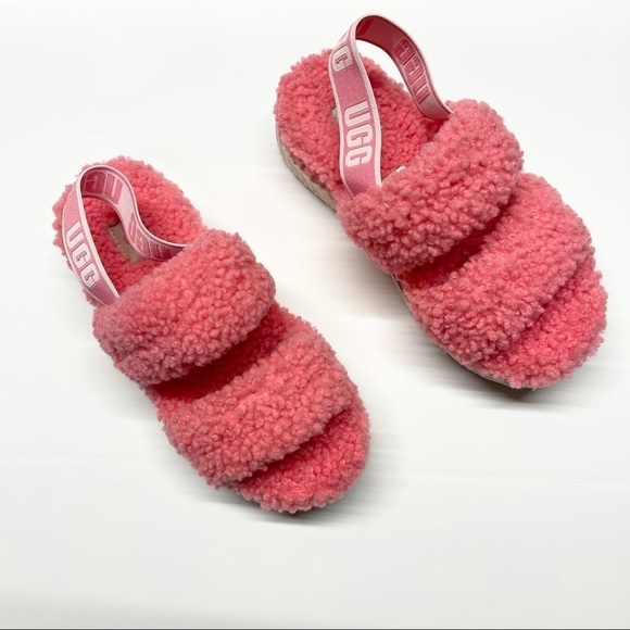 UGG Shoes - UGG Oh Fluffita Fur Slides Pink Rose